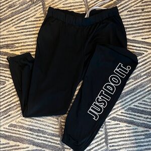 Nike Wonen’s Black 'Just Do It' Dri Fit Joggers